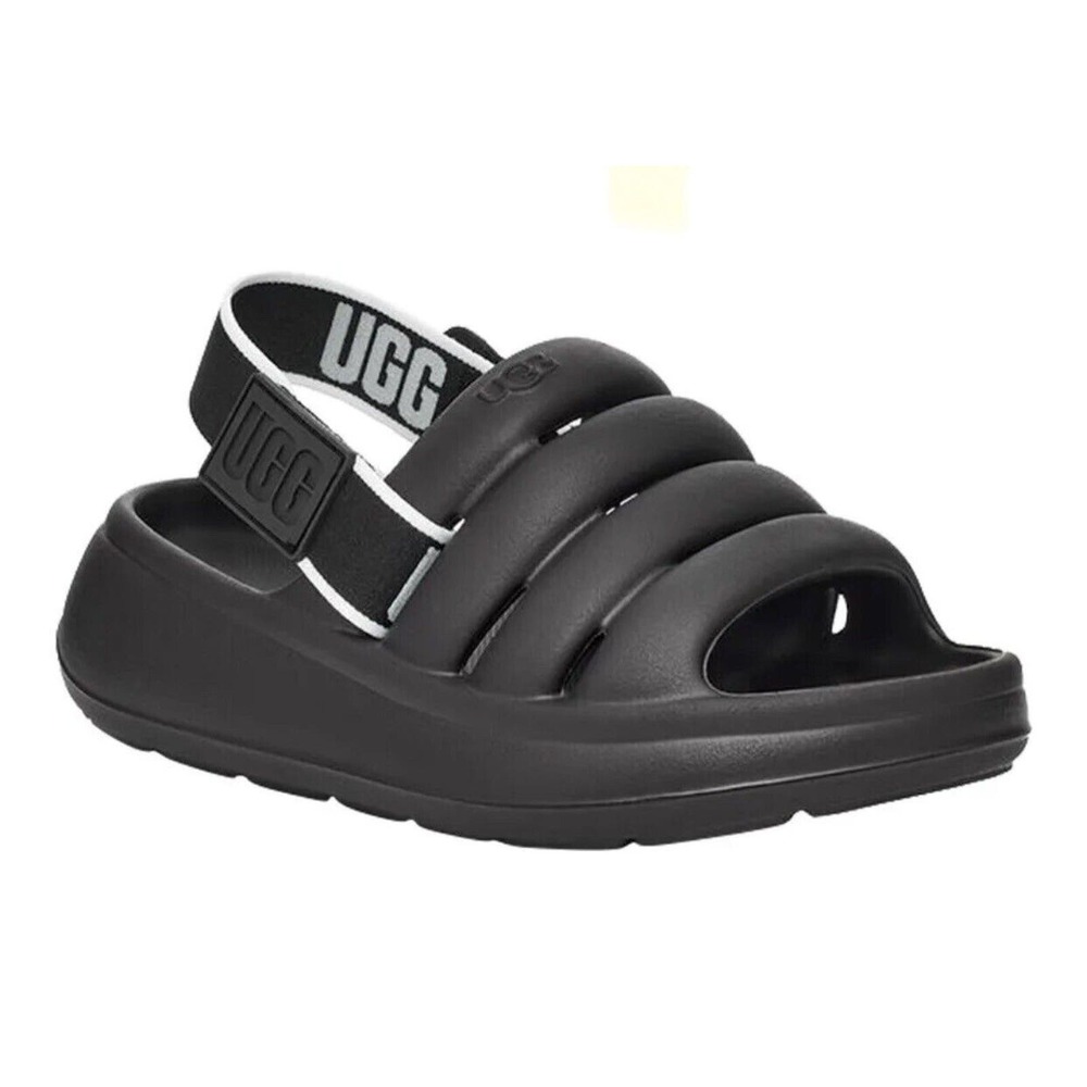 UGG Toddlers Sport Yeah Sandals Black Toddler Kids Size 13 Black W/ B/W Strap
